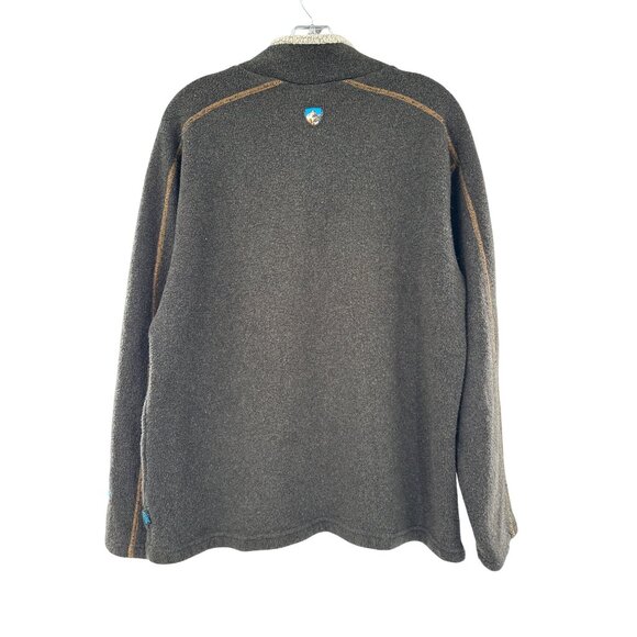 Kühl Alfpaca Mens L Brown Fleece Sweater Jacket‎ With Sherpa Lining & Half-Zip - Picture 2 of 9